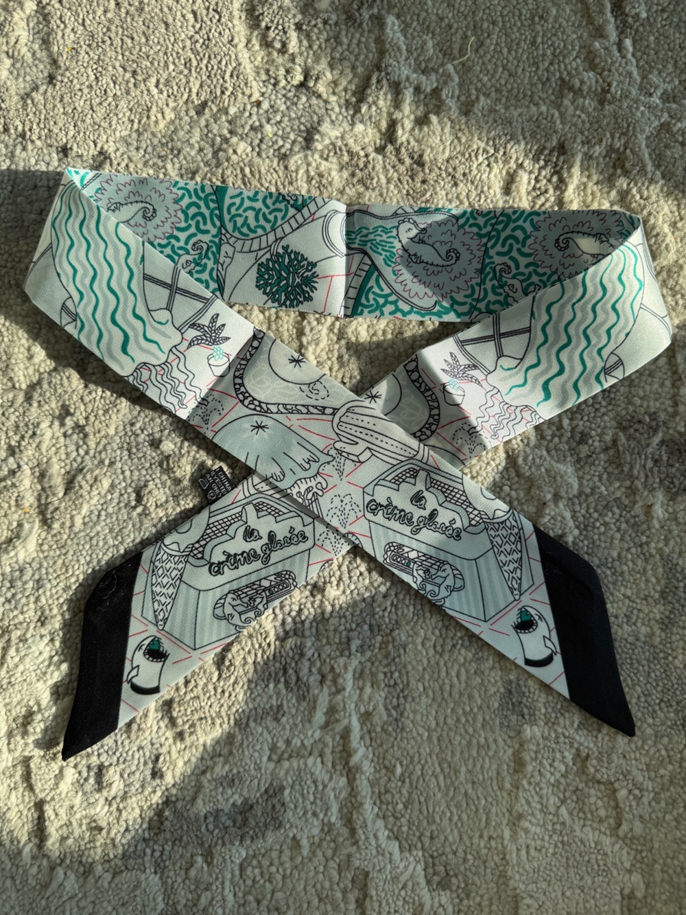 Designer-style Horse Print Twilly Scarf